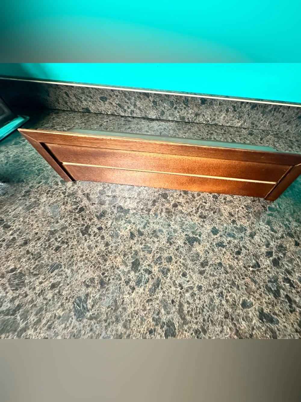 Wooden Decorative Floating Wall Shelf - Brown 18” longest point 5” deep 5” tall